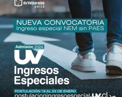 Ingreso Especial NEM sin PAES Año 2024 Ingeniería Civil Industrial Valparaíso y Santiago